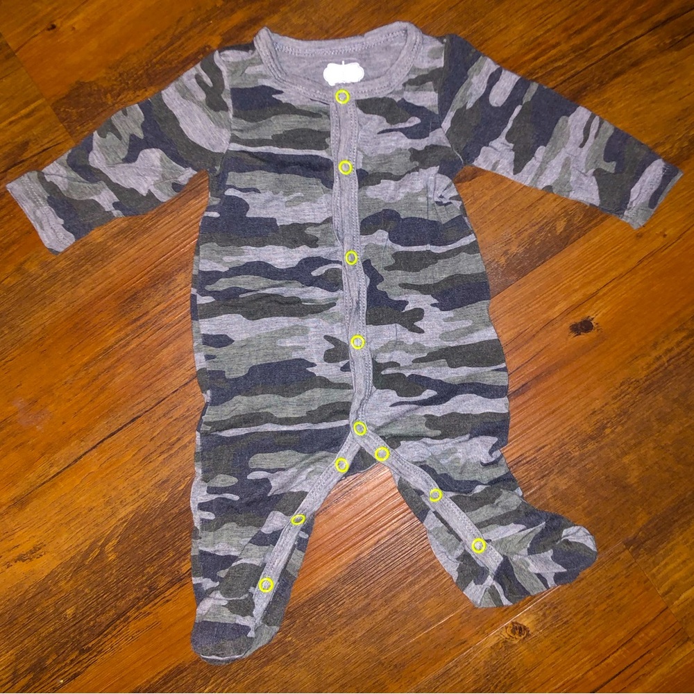 Mud Pie Newborn Camo Pajamas